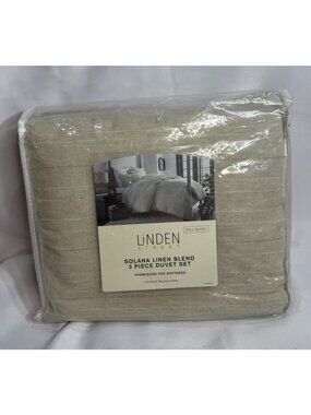 Linden Street Full Queen Size Duvet Set Solana Linen Soft 2 Pillow Shams *T11